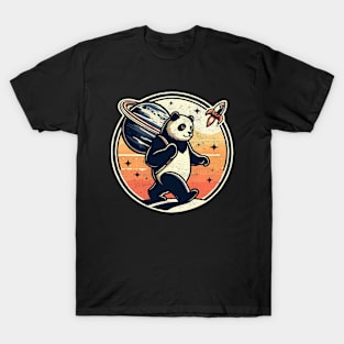 Cute Panda holding planet earth day 2024 T-Shirt